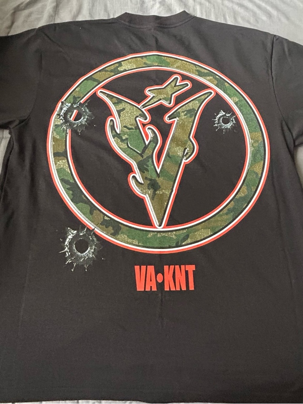 VA•KNT Graphic Tee - Black with Camo Logo